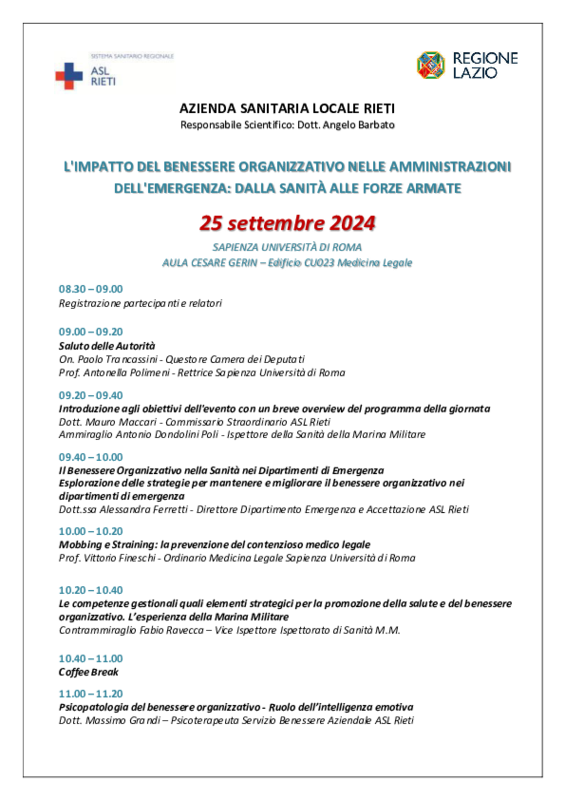 programma 25 sett