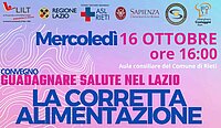 GUADAGNARE SALUTE NEL LAZIO - LA CORRETTA ALIMENTAZIONE